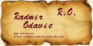 Radmir Odavić vizit kartica